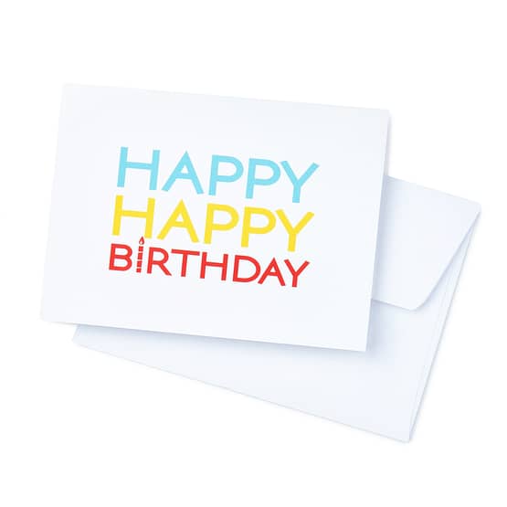 Happy Happy Birthday Cards (10 Cards)